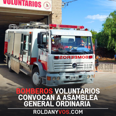 Bomberos Voluntarios Convocan a ASAMBLEA GENERAL Ordinaria 