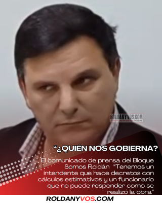 Comunicado del Bloque Somos Roldan 