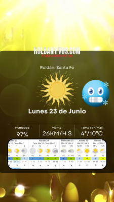 Lunes 23 de Junio, Frío intenso en la región! -2.3° bajo cero la Sensación termica 