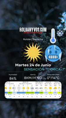 Martes 24 de Junio, -7° De Térmica,  adonde vas sin campera??