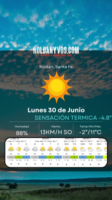 LUNES 30 DE JUNIO EL FRIO ESTA TREMENDO!! -7° DE TERMICA A LAS 7 DE LA MAÑANA 