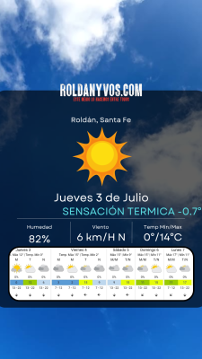 Jueves 3 de Julio, hace frío pero se ve venir un poco mas de calor