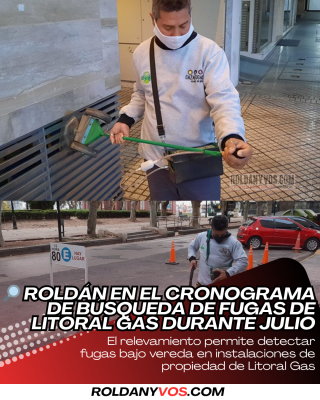 Roldan en el cronograma de Litoral Gas en Julio