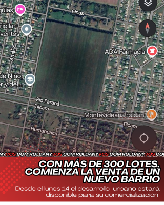 Con mas de 300 lotes, el barrio  Estación Roldán comienza su comercialización