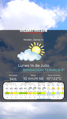 Arranca la semana con frescura y buenas vibras: cómo estará el tiempo este lunes en Roldán