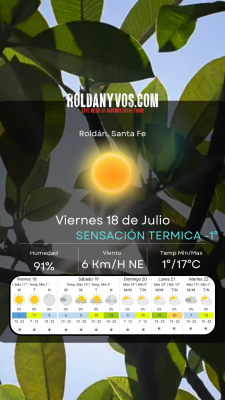 Viernes 18 de Julio, volvió el frío pero sin lluvias para el finde