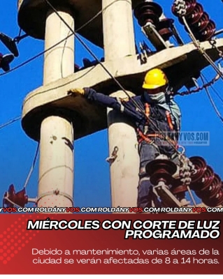 Corte de luz programado para el Miércoles 