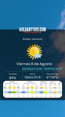 🥶 Viernes gélido en Roldán: 4° de temperatura y sensación térmica de 0°