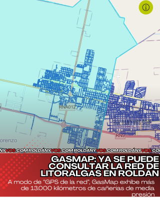 GasMap: ya se puede consultar la red de Litoralgas en Roldán
