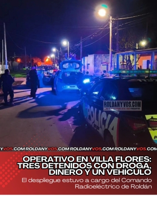 Operativo en Villa Flores, 3 detenidos, dinero, drogas y un vehículo 