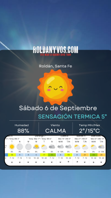 Sábado 6 de Septiembre,  comienzo del finde con sol y frío 