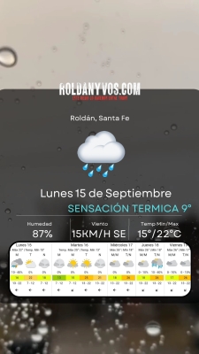 Lunes 15 de Septiembre, lluvias matinales y por la tarde, que pasará?