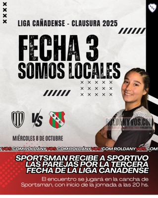 Sportsman recibe a Sportivo Las Parejas por la tercera fecha de la Liga Cañadense