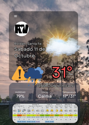 ⚠️ Alerta amarilla por tormentas fuertes: calor, viento sur y cambio rotundo en el tiempo