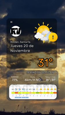 Jueves 20 de Noviembre, alerta Amarilla