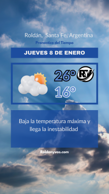 Jueves 8 de Enero, alivio de calor!!