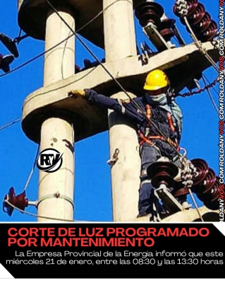 Corte de Luz para este Miércoles 21 de Enero 