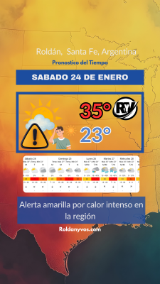 Sábado 24 de Enero, Alerta amarilla por calor intenso