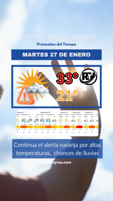 Martes 27 de Enero, seguimos bajo Alerta Naranja