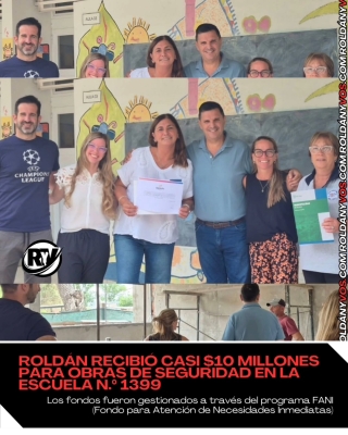 Roldán recibió casi $10 millones para obras de seguridad en la Escuela N.º 1399