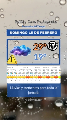 Domingo 15 de Febrero, tormentas para toda la jornada