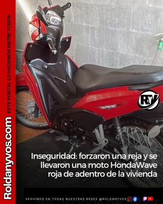 Inseguridad! Robaron una moto forzando una reja de la casa.