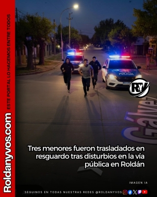 Tres menores fueron trasladados en resguardo tras disturbios en la vía pública en Roldán