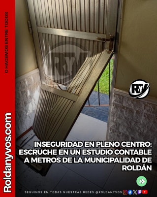 Inseguridad en Roldán: escruche en un estudio contable a metros de la Municipalidad