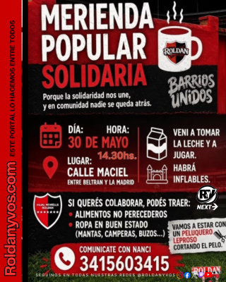 LA FILIAL DE NEWELL’S EN ROLDÁN ORGANIZA UNA GRAN JORNADA SOLIDARIA