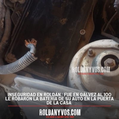 Se robaron la batería de un auto en Galvez al 100