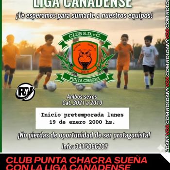 EL CLUB PUNTA CHACRA BUSCA JUGADORES PARA DEBUTAR EN LA LIGA CAÑADENSE 2026