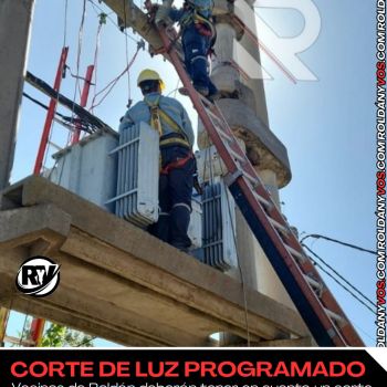Cortes programados de luz este miércoles en tres barrios de Roldán