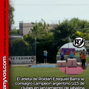 El atleta de Roldán Ezequiel Barra se consagró campeón argentino U23 de clubes en lanzamiento de jabalina