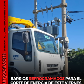 BARRIOS REPROGRAMADOS PARA EL CORTE DE ENERGÍA DE ESTE VIERNES