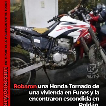 Robaron una Honda Tornado en Funes y la recuperaron en Roldán luego de dos allanamientos