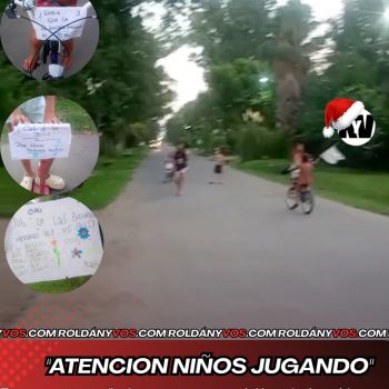 "Atencion Niños Jugando!" Los chicos de El Edén piden lomas de burro en calle Dulcinea del Toboso por exceso de velocidad.