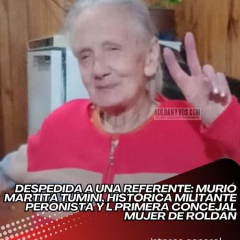 Falleció Marta Tumini, la primer Concejala de Roldán 