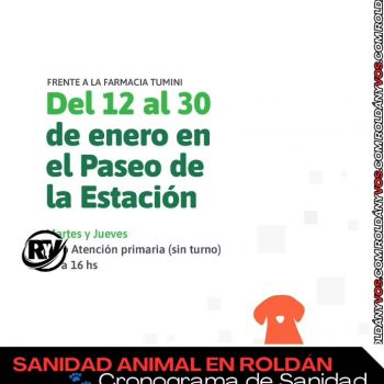 Cronograma de Sanidad Animal correspondiente a enero de 2026