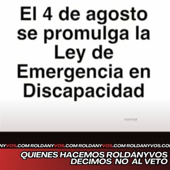 Roldán y Vos acompaña el proyecto de Ley de Emergencia en Discapacidad