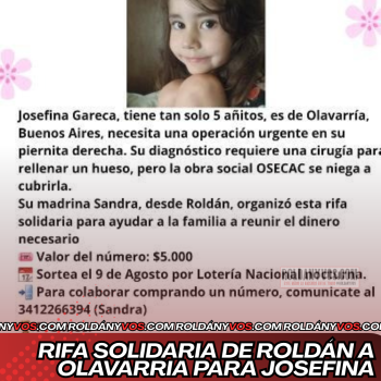 Rifa solidaria desde Roldán a Olavarria: Sandra junta fondos para ayudar a su sobrina de 5 años para costear una operacion