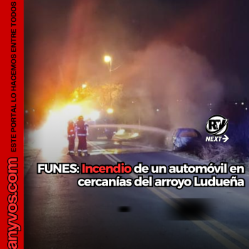 Incendio de un automóvil en cercanías del arroyo Ludueña
