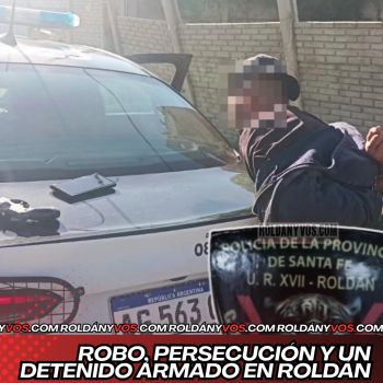 Robo, persecución y un detenido armado en Roldán