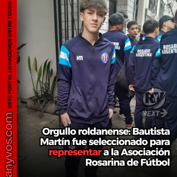 Orgullo de Roldán: Bautista Martín fue convocado al selectivo de la Asociación Rosarina de Fútbol