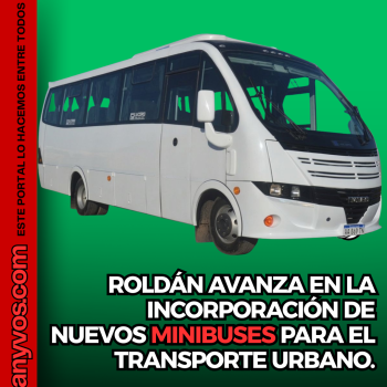 Roldán avanza con la incorporación de nuevos minibuses para el transporte urbano