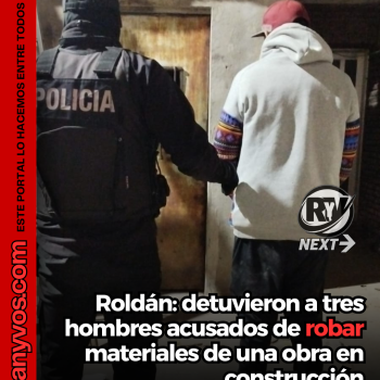 Roldán: detuvieron a tres hombres acusados de robar materiales de una obra en construcción