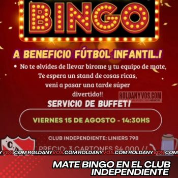 Gran Mate Bingo a beneficio del Club Independiente de Roldán 