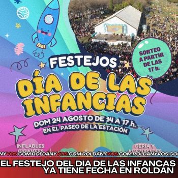 El domingo 24 de agosto Roldán festejará el día de las Infancias 