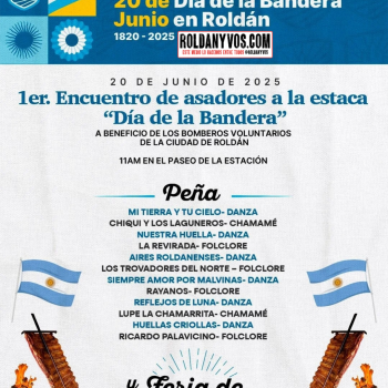 Fiesta del 20 de junio por el día de la bandera en Roldán 