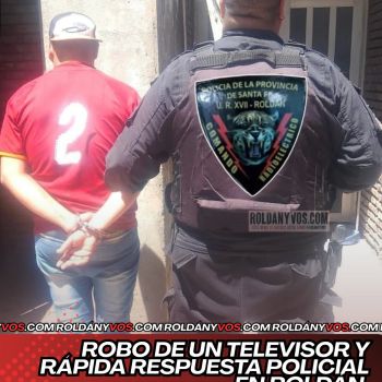ROBO DE UN TELEVISOR Y RÁPIDA RESPUESTA POLICIAL EN ROLDÁN