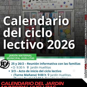 La Municipalidad de Roldán informó el cronograma 2026 del Jardín Maternal Huellitas